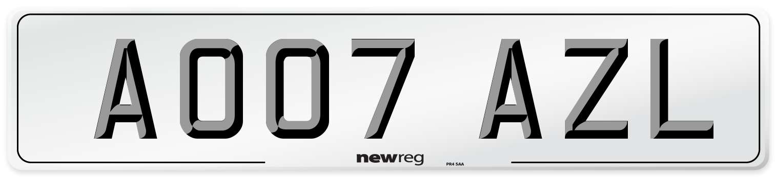 AO07 AZL Number Plate from New Reg